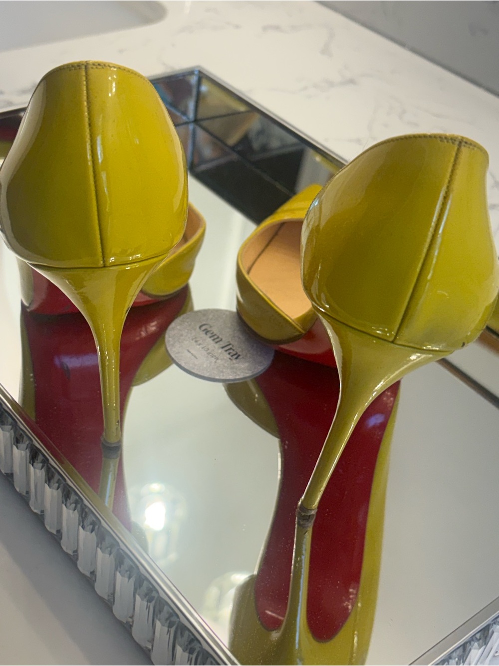 Authentic Christian Louboutin Yellow Patent Women’s Pumps - Picture 9 of 11